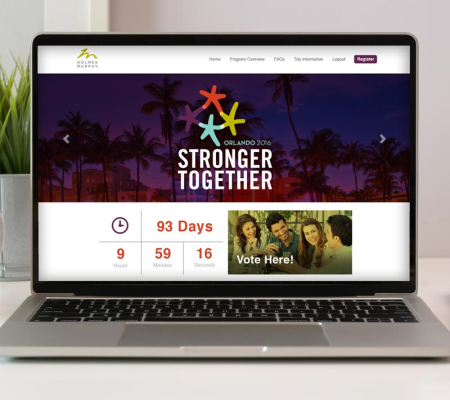 personalized event website on laptop